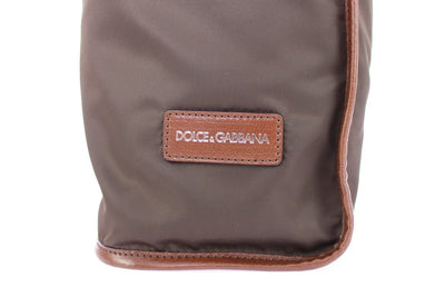 Brown nylon tote bag