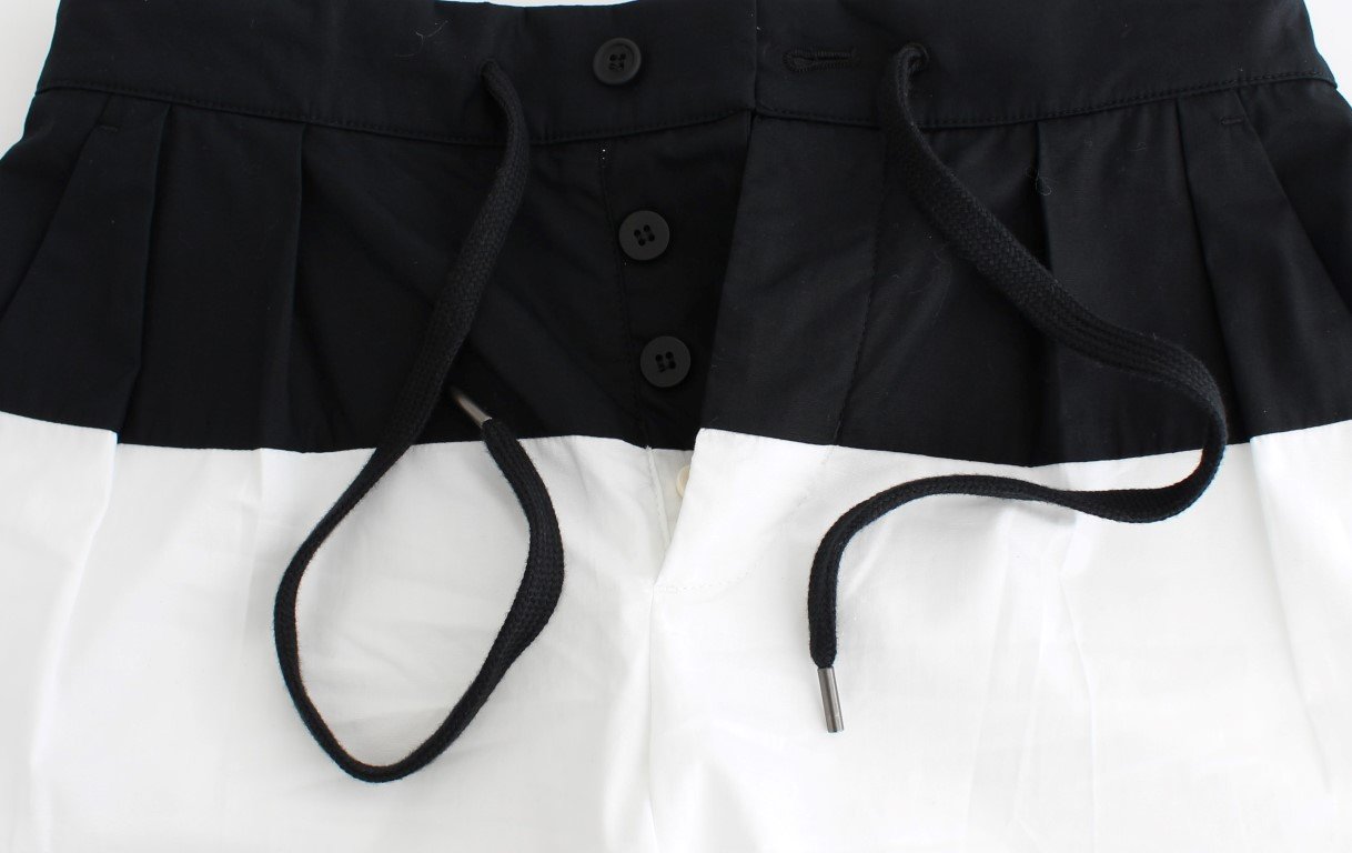 Black White Aza Straight Cotton Shorts