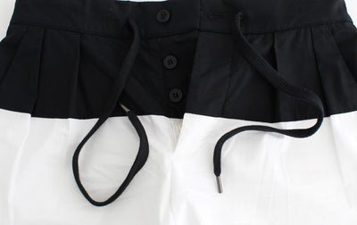 Black White Aza Straight Cotton Shorts
