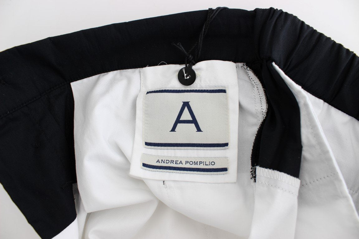 Black White Aza Straight Cotton Shorts
