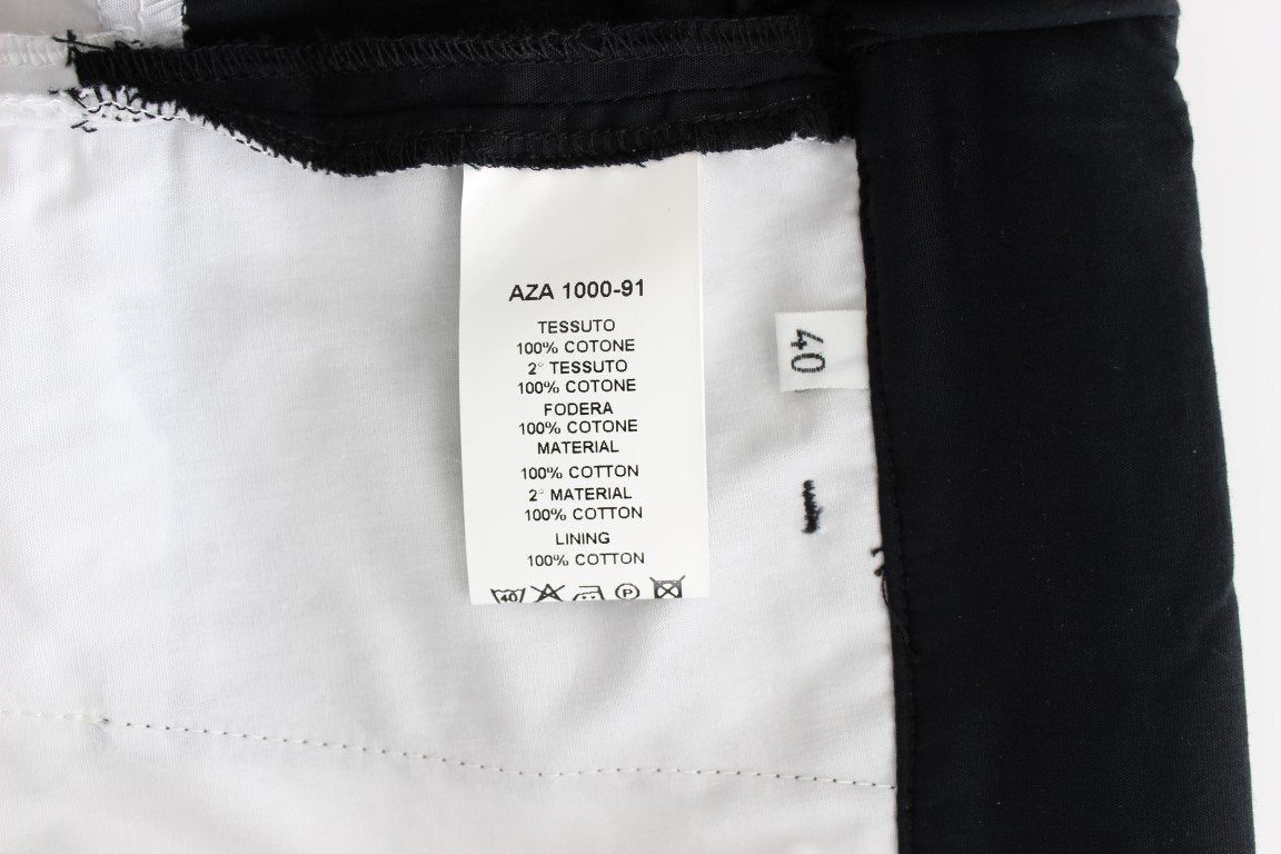 Black White Aza Straight Cotton Shorts