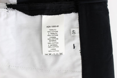 Black White Aza Straight Cotton Shorts