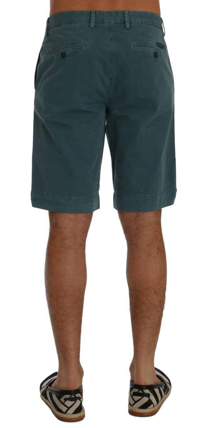 Blue Cotton Above Knees Casual Shorts