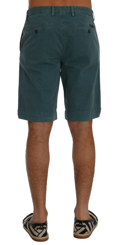 Blue Cotton Above Knees Casual Shorts