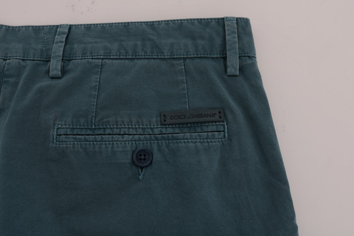 Blue Cotton Above Knees Casual Shorts