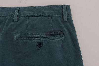 Blue Cotton Above Knees Casual Shorts