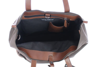 Brown nylon tote bag