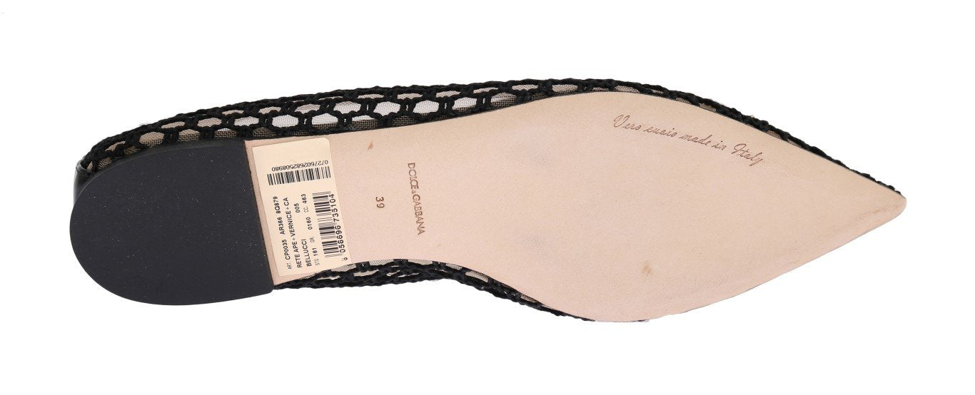 Black Ballet Flats Crystal Loafers