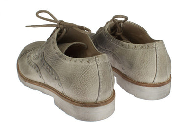 Beige Leather Wingtip Shoes