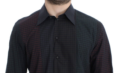 Black Multicolored Checkered GOLD Slim Fit Shirt