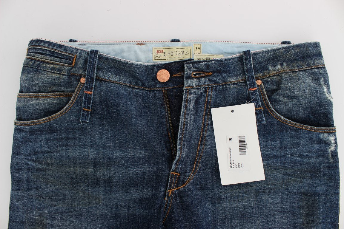 Blue Wash Cotton Denim Slim Fit Jeans