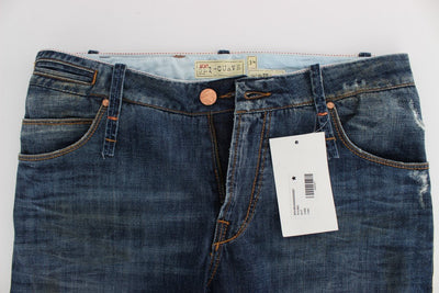 Blue Wash Cotton Denim Slim Fit Jeans