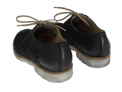 Black Leather Wingtip Shoes