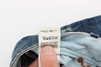 Blue Wash Cotton Denim Slim Fit Jeans