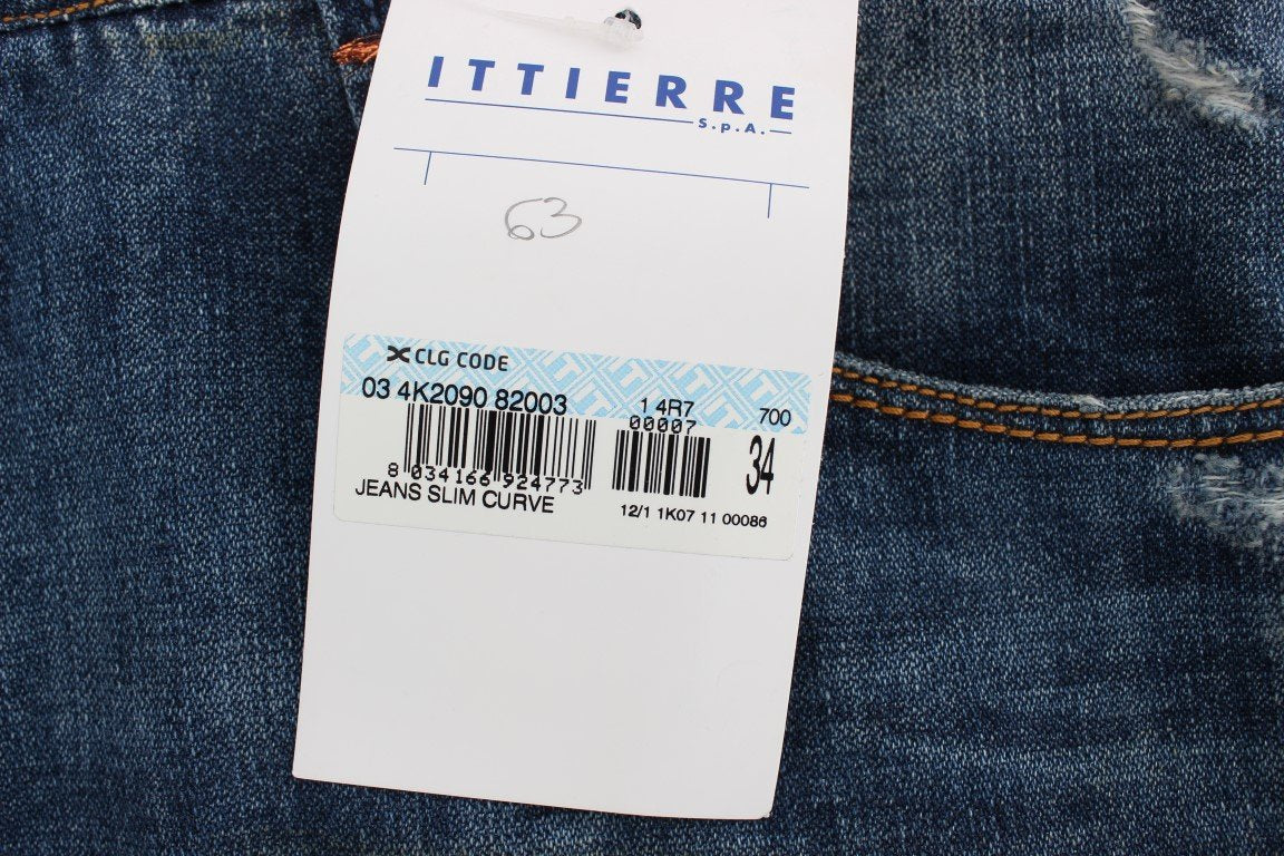 Blue Wash Cotton Denim Slim Fit Jeans