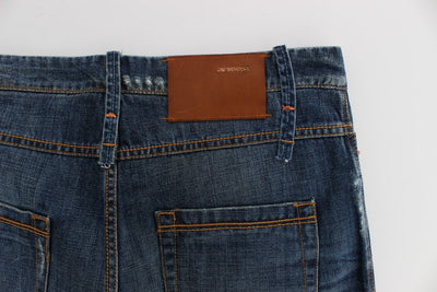 Blue Wash Cotton Denim Slim Fit Jeans
