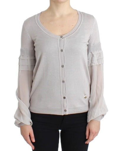 Gray knitted cardigan