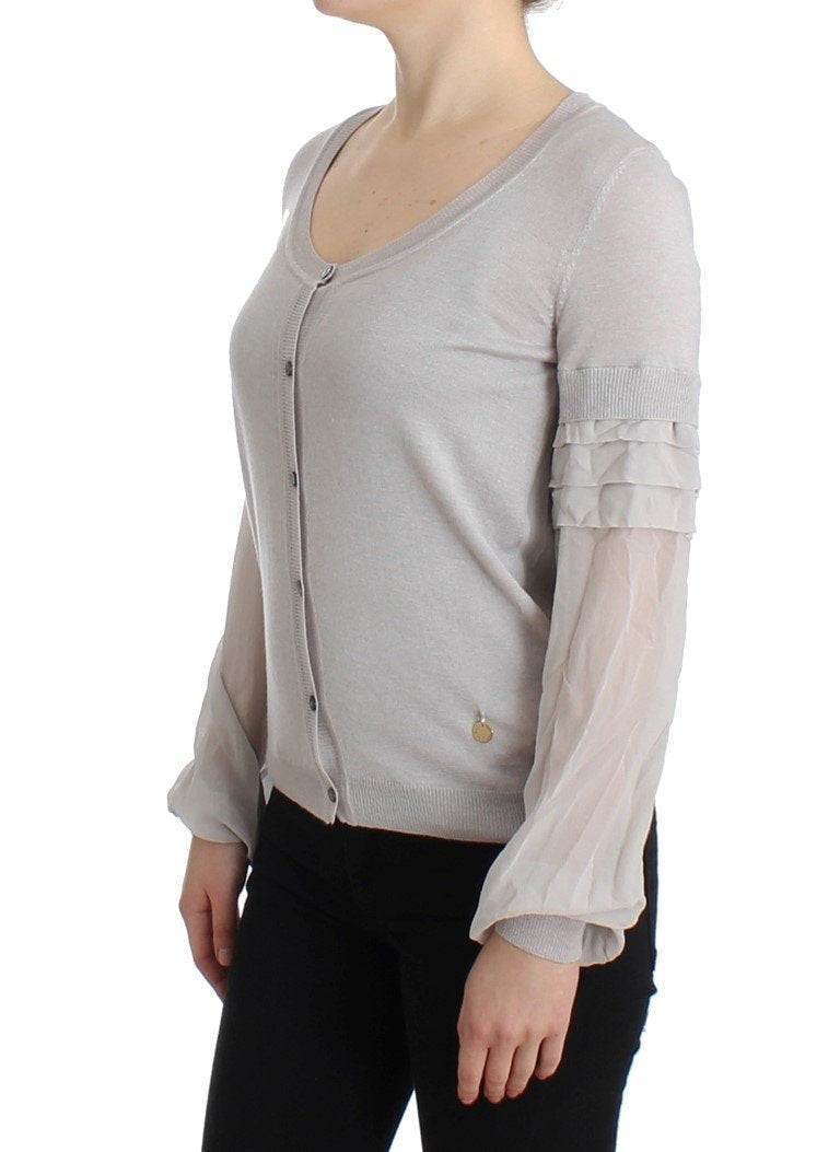 Gray knitted cardigan