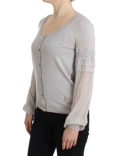 Gray knitted cardigan