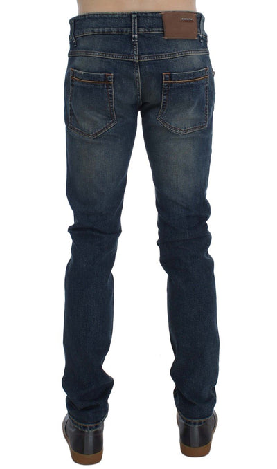 Blue Wash Cotton Stretch Slim Fit Jeans