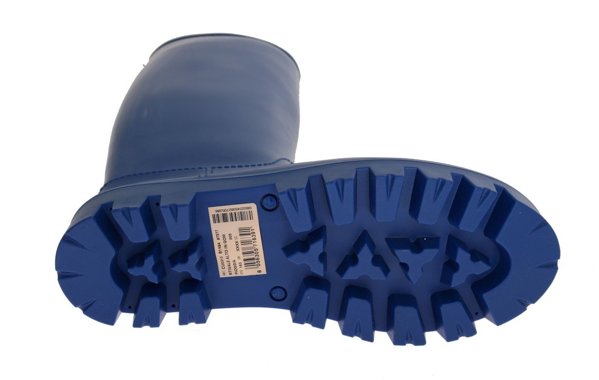 Blue Rubber Knee Rain Boots