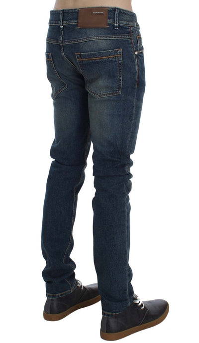 Blue Wash Cotton Stretch Slim Fit Jeans