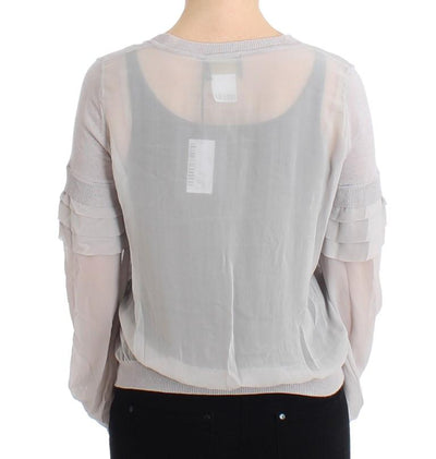 Gray knitted cardigan