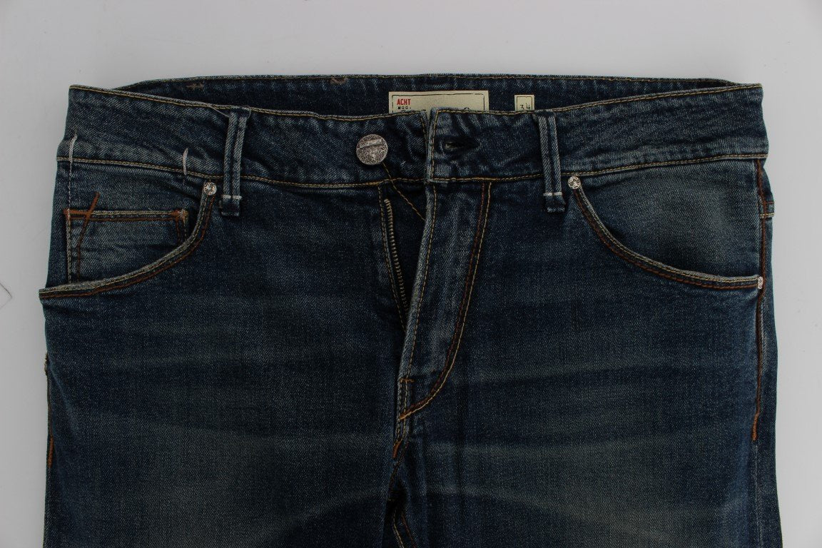 Blue Wash Cotton Stretch Slim Fit Jeans