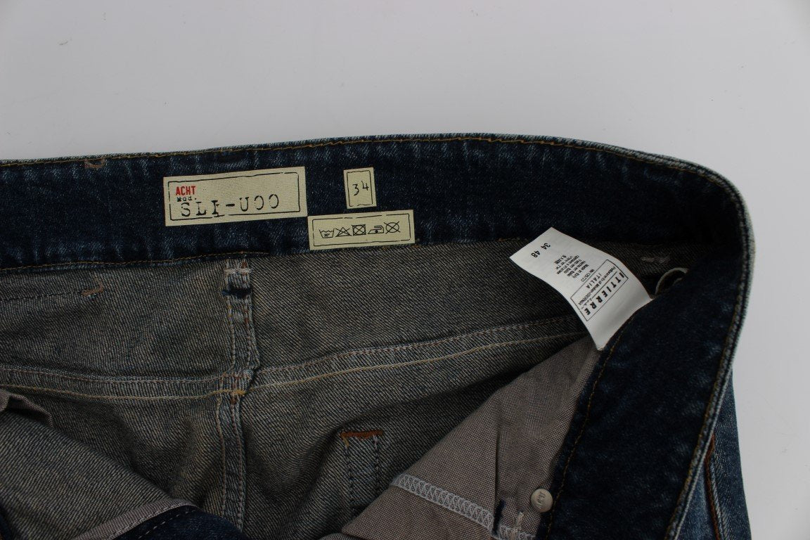 Blue Wash Cotton Stretch Slim Fit Jeans