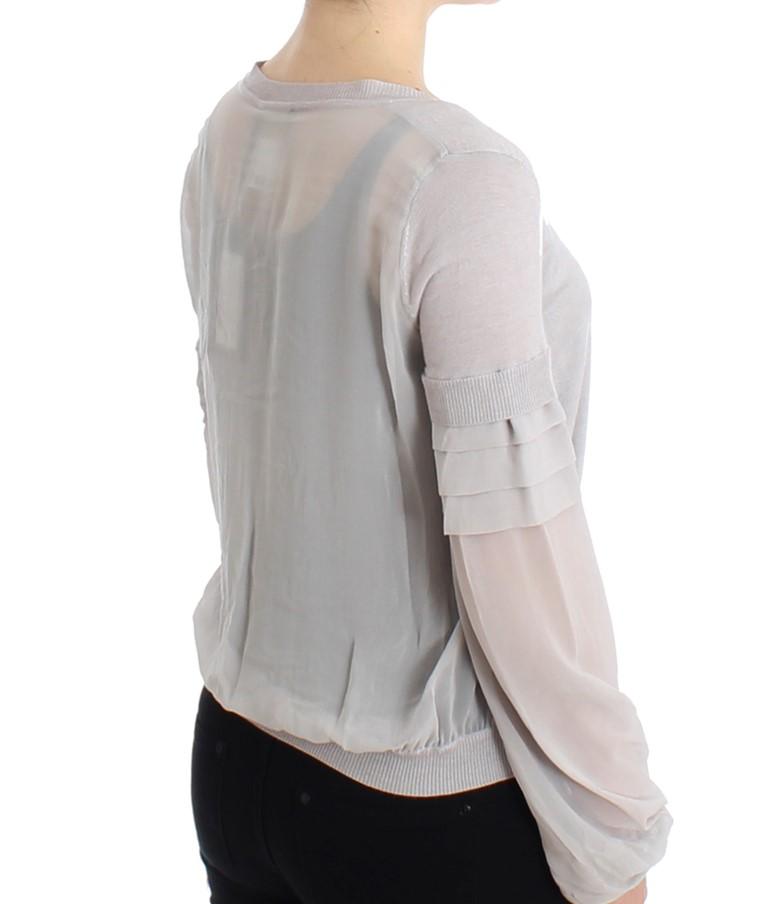 Gray knitted cardigan