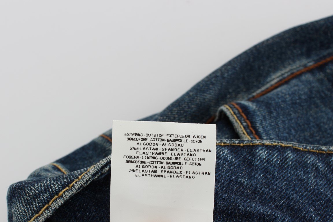 Blue Wash Cotton Stretch Slim Fit Jeans