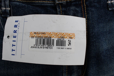 Blue Wash Cotton Stretch Slim Fit Jeans