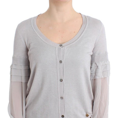 Gray knitted cardigan