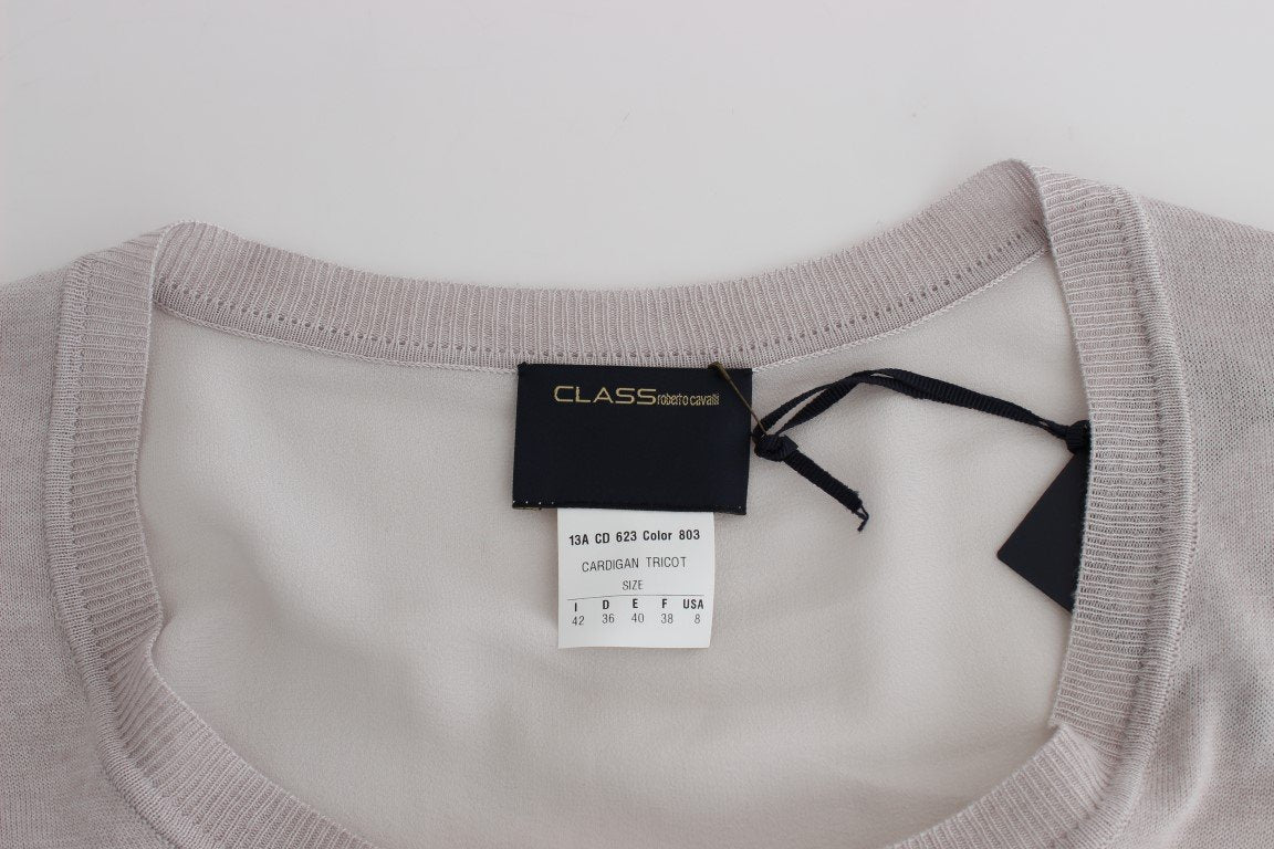 Gray knitted cardigan
