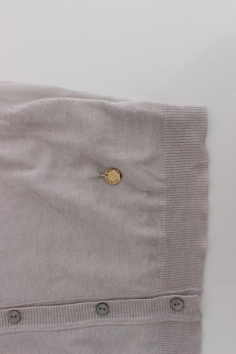 Gray knitted cardigan