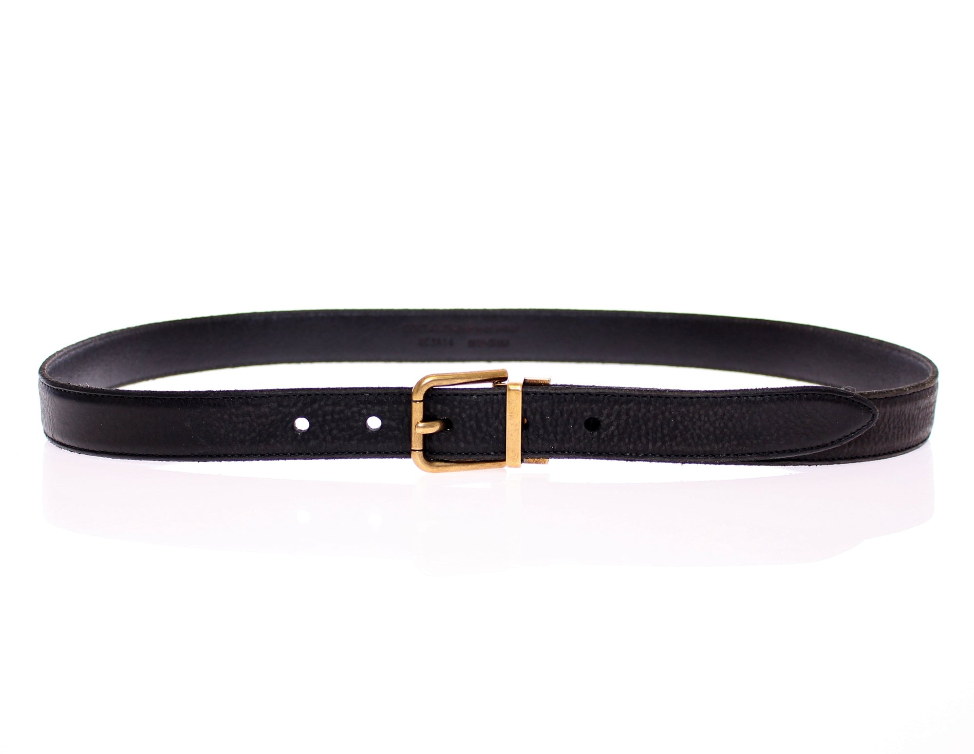 Black Leather Logo Belt