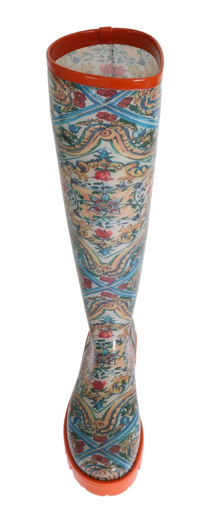 Majolica Print Rain Rubber Boots