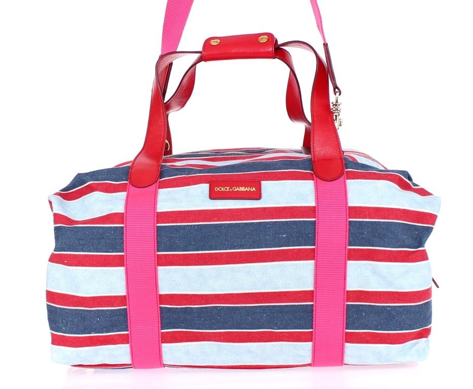 Multicolor striped boston bag