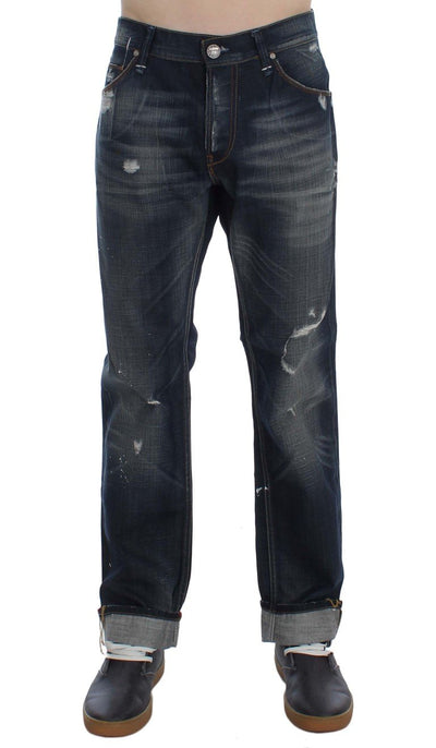 Blue Wash Cotton Denim Regular Fit Jeans