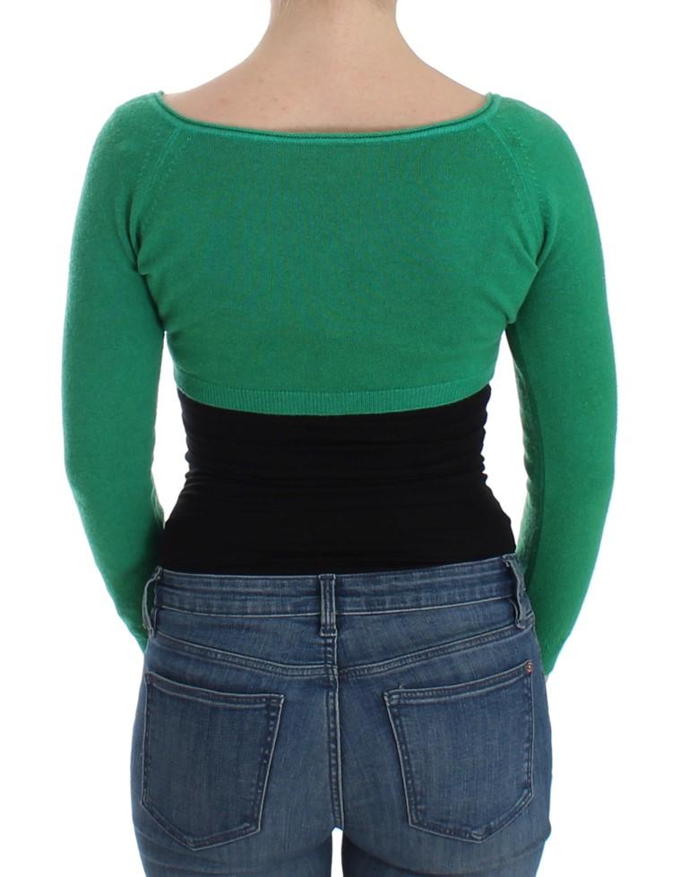 Green Cashmere Cardigan Sweater