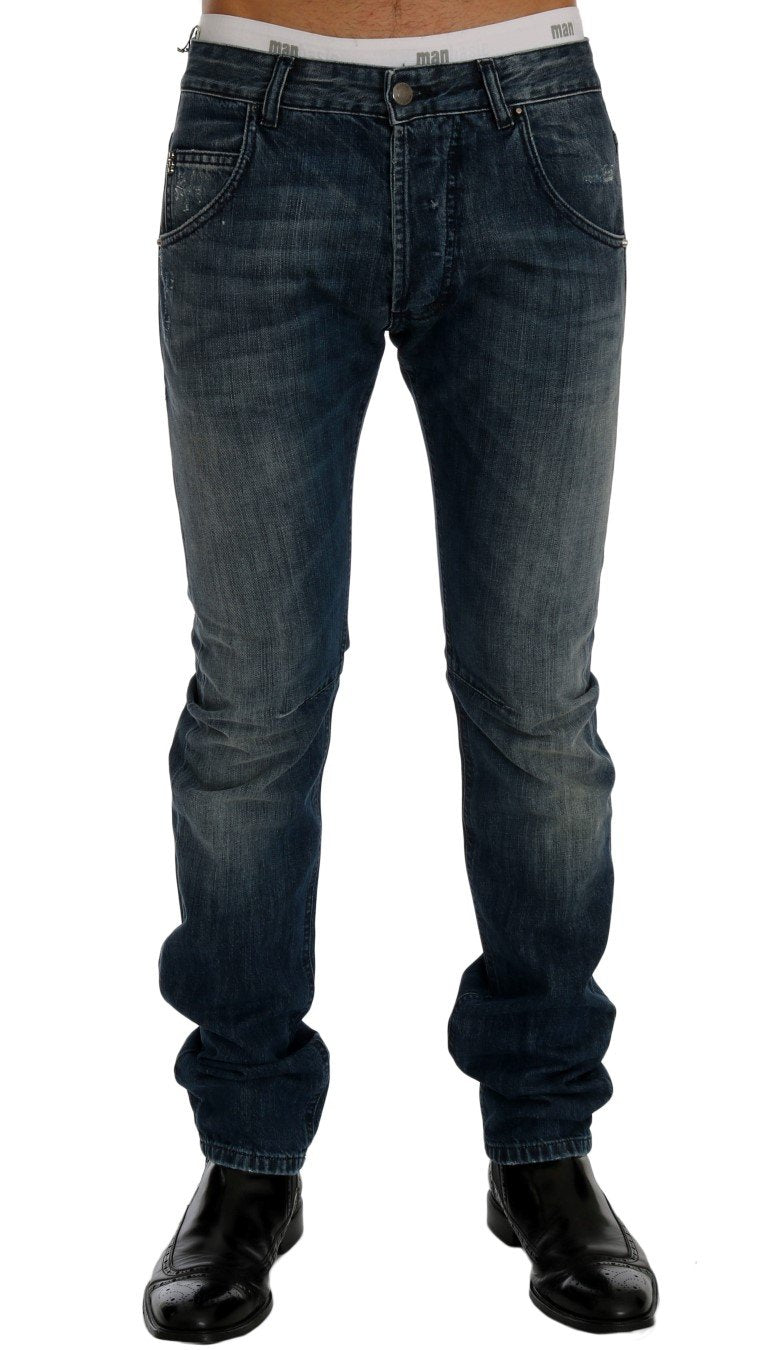 Blue Wash Cotton Straight Fit Jeans