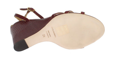 Bordeaux Leather Wedges Sandals