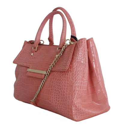 Pink Leather Satchel Hand Shoulder Bag