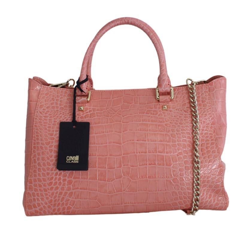 Pink Leather Satchel Hand Shoulder Bag