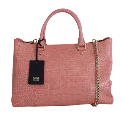 Pink Leather Satchel Hand Shoulder Bag