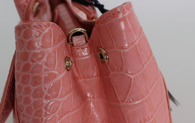 Pink Leather Satchel Hand Shoulder Bag