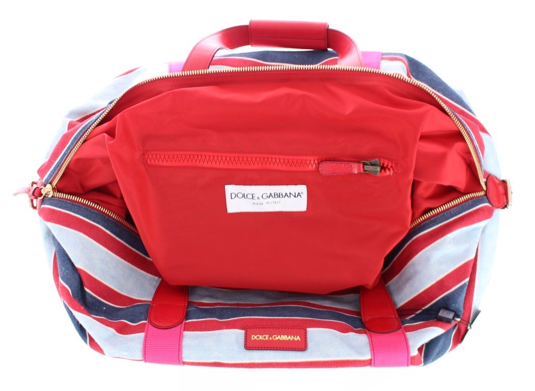Multicolor striped boston bag
