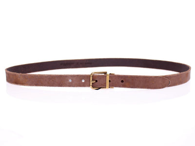 Brown Leather Logo Belt