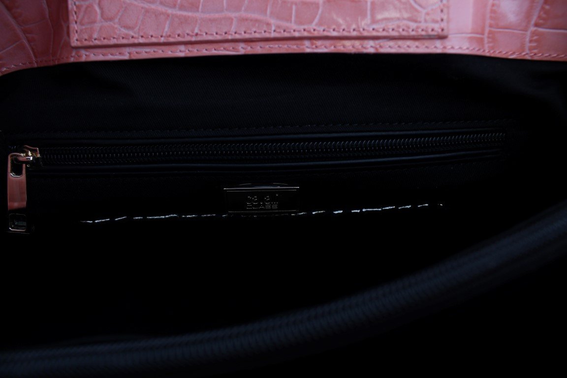 Pink Leather Satchel Hand Shoulder Bag