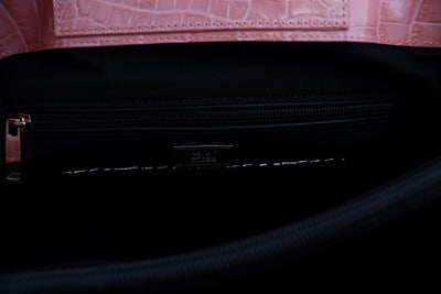 Pink Leather Satchel Hand Shoulder Bag